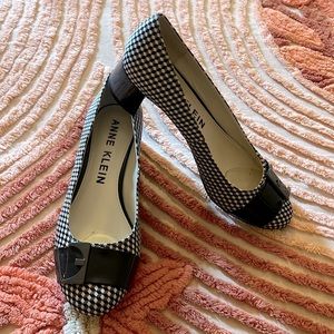 Anne Klein Black Gingham Shoes
